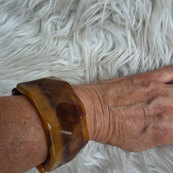 Vintage FALL‎ tones geometric stretch bracelet - Picture 13 of 14